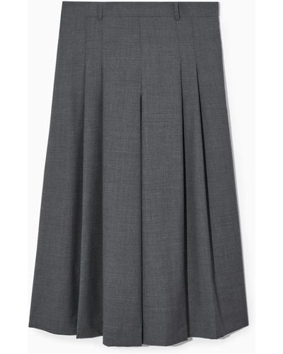 COS Tailored Wool Skort - Grey