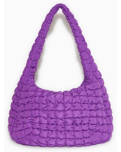 COS Quilted Oversized Shoulder Bag - Purple