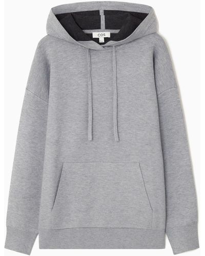 COS Double-faced Knitted Hoodie - Grey