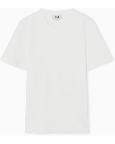 COS Boxy V-neck T-shirt - White