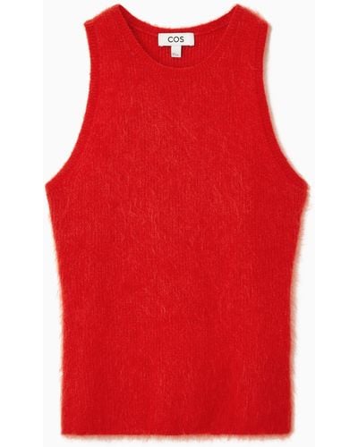 COS Knitted Mohair Vest - Red