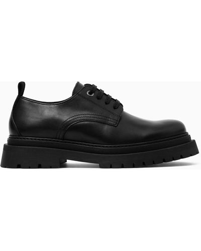 COS Chunky Leather Derby Shoes - Black