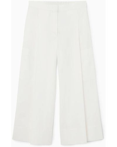 COS Elasticated Pleated Culottes - White