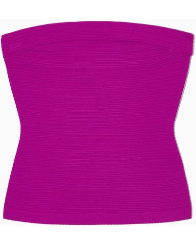 COS Textured Bandeau Top - Purple