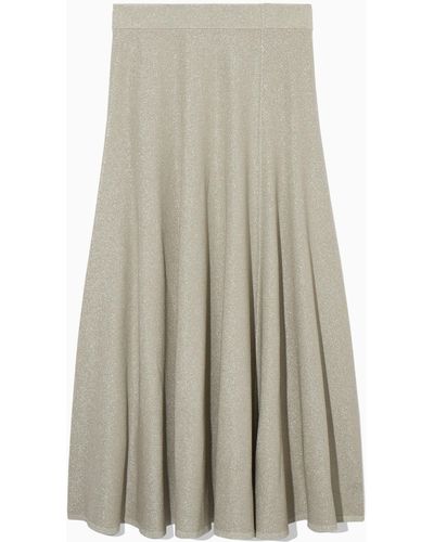 COS Flared Knitted Skirt - Natural