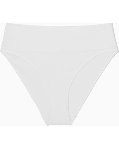 COS Seamless Ribbed High-waisted Briefs - White