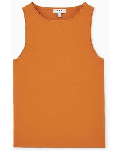 COS Tubular Knitted Tank Top - Orange