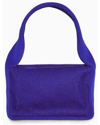 COS Ribbed Shoulder Bag - Neoprene - Purple