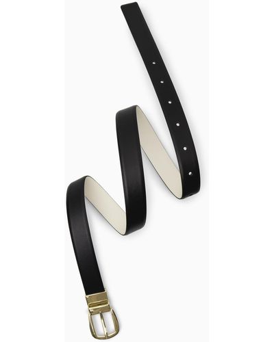 COS Reversible Leather Belt - Black