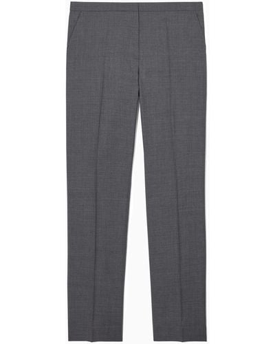 COS Slim Tailored Wool Trousers - Grey