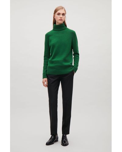 COS High-neck Cashmere Sweater - Green