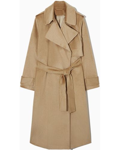 COS Relaxed-fit Corduroy Trench Coat - Natural