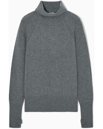 COS Pure Cashmere Turtleneck Sweater - Gray