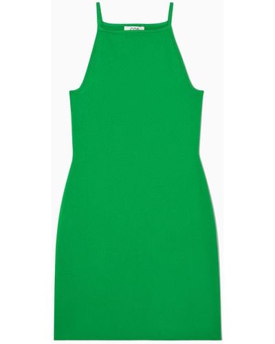 COS Knitted Bodycon Mini Dress - Green