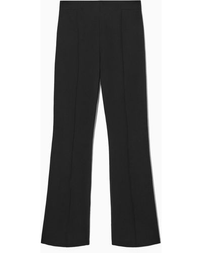 COS Pintucked Kick-flare Trousers - Black