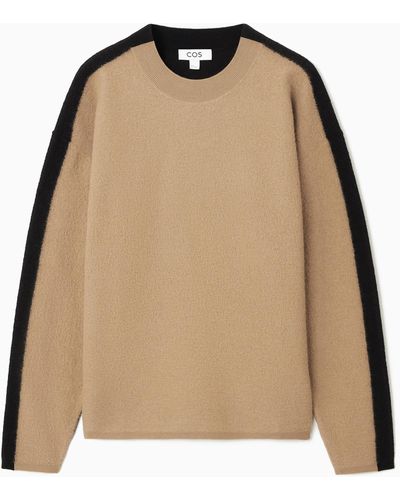 COS Two-tone Boiled Merino Wool Jumper - Natural