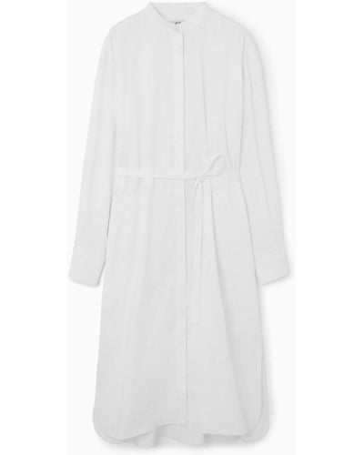 COS Oversized Grandad-collar Shirt Dress - White