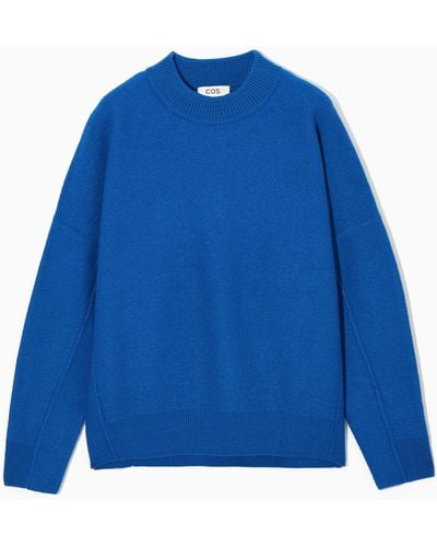 COS Dropped-shoulder Boiled-wool Sweater - Blue
