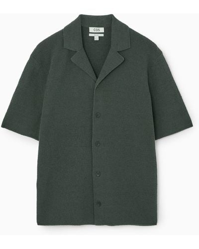 COS Short-sleeved Bouclé-knit Shirt - Green