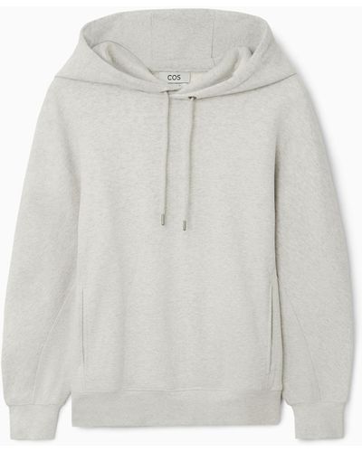 COS Heavyweight Panelled Hoodie - White
