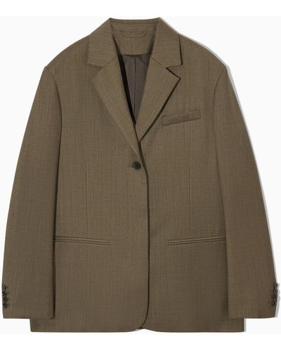COS Relaxed-fit Minimal Wool Blazer - Green
