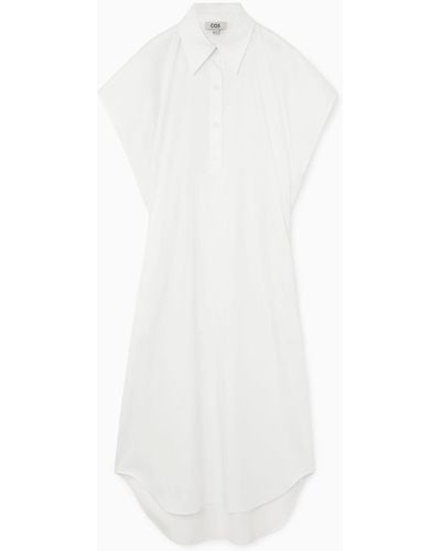 COS Oversized Midi Shirt Dress - White