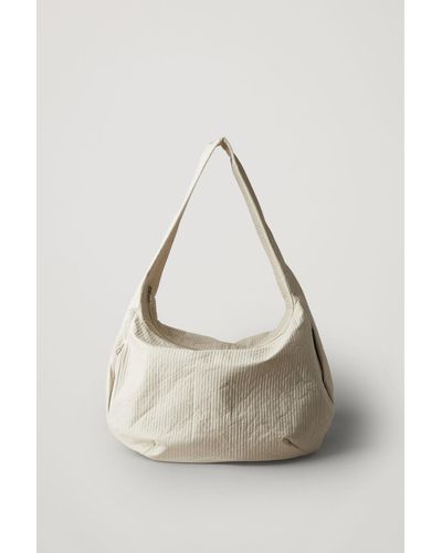 COS Large Cotton Shoulder Bag - Natural