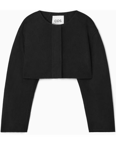 COS Double-faced Cropped Hybrid Jacket - Black