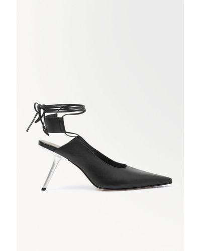 COS The Angled Lace-up Court Shoes - Black