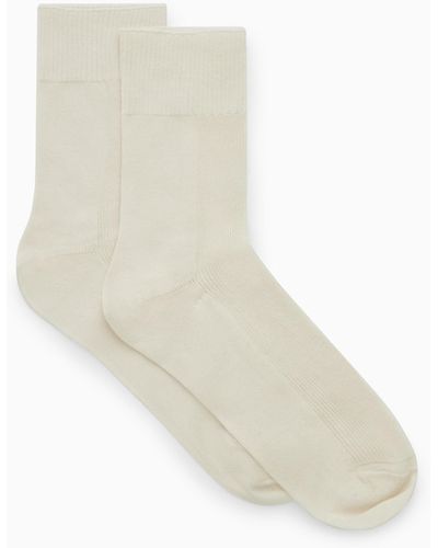COS 2-pack Ribbed Panel Socks - White