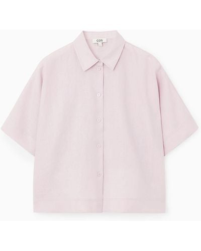 COS Short-sleeved Linen Shirt - Pink