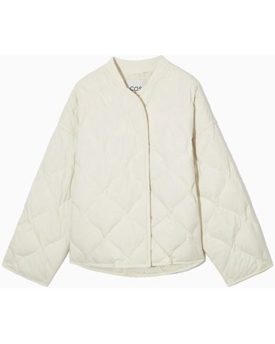 COS Oversized Quilted Jacket - White