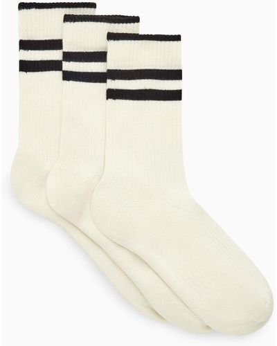 COS 3-pack Ribbed Sports Socks - White