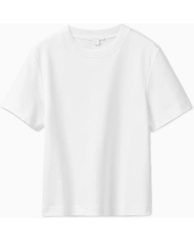 COS Schlichtes T-shirt - Weiß