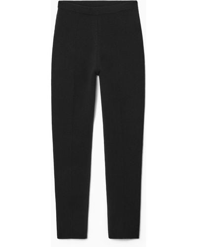 COS Slim-fit Knitted Pants - Black