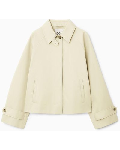 COS Short Twill Trench Coat - Natural