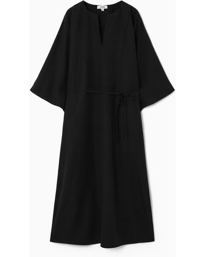 COS Oversized Kaftan Midi Dress - Black