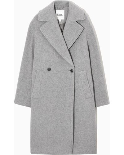 COS Oversized Double-breasted Wool Coat - Grey