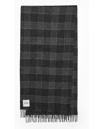 COS Wool And Cashmere-blend Fringed Scarf - Black