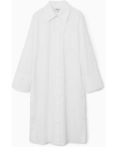 COS Deconstructed Midi Shirt Dress - White