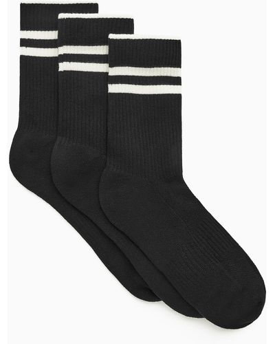 COS 3-pack Ribbed Sports Socks - Black