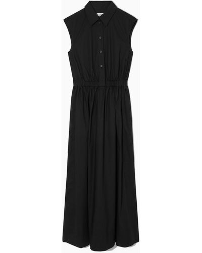 COS Sleeveless Midi Shirt Dress - Black