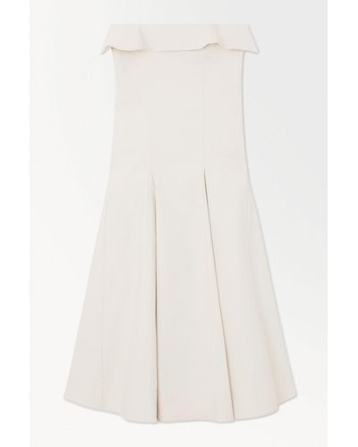 COS The Layered Bustier Midi Dress - White