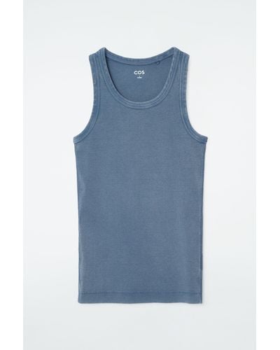 COS Ribbed Tank Top - Blue
