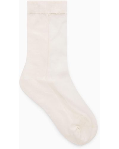 COS Sheer-panel Socks - White
