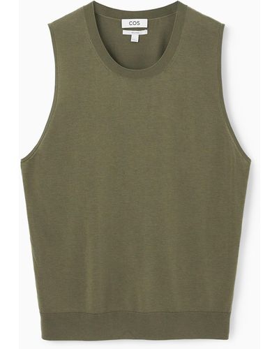 COS Silk Knitted Tank Top - Green