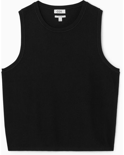 COS Textured Knitted Tank - Black