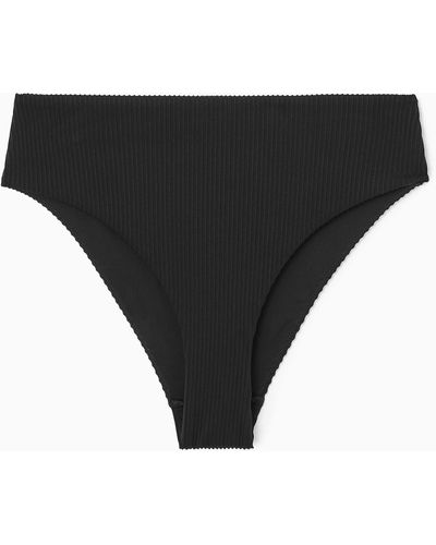 COS Ribbed High-waisted Bikini Briefs - Black
