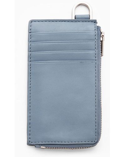 COS Leather Zipped Cardholder - Blue