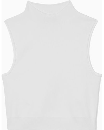 COS Cropped Knitted Sleeveless Top - White